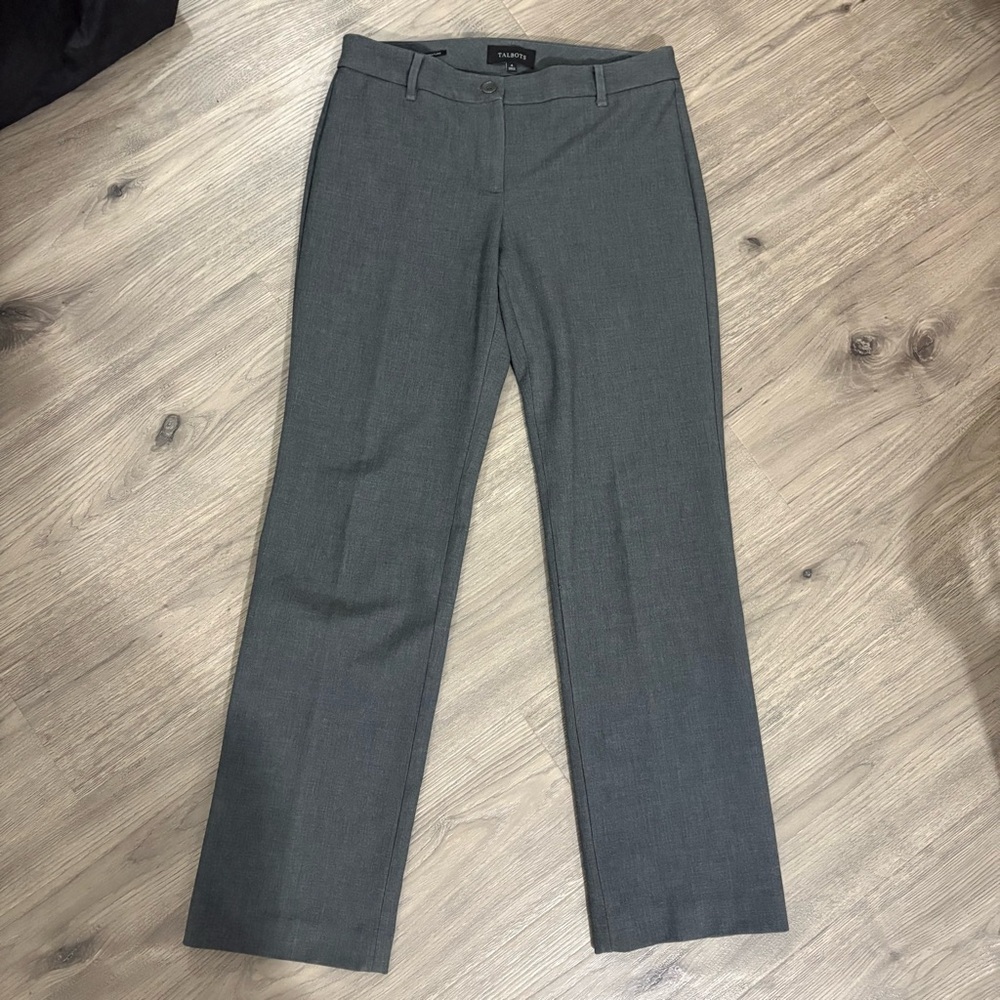Talbots Women’s Size 4 Gray Signature Dress Pants Bootcut Button Career Classic